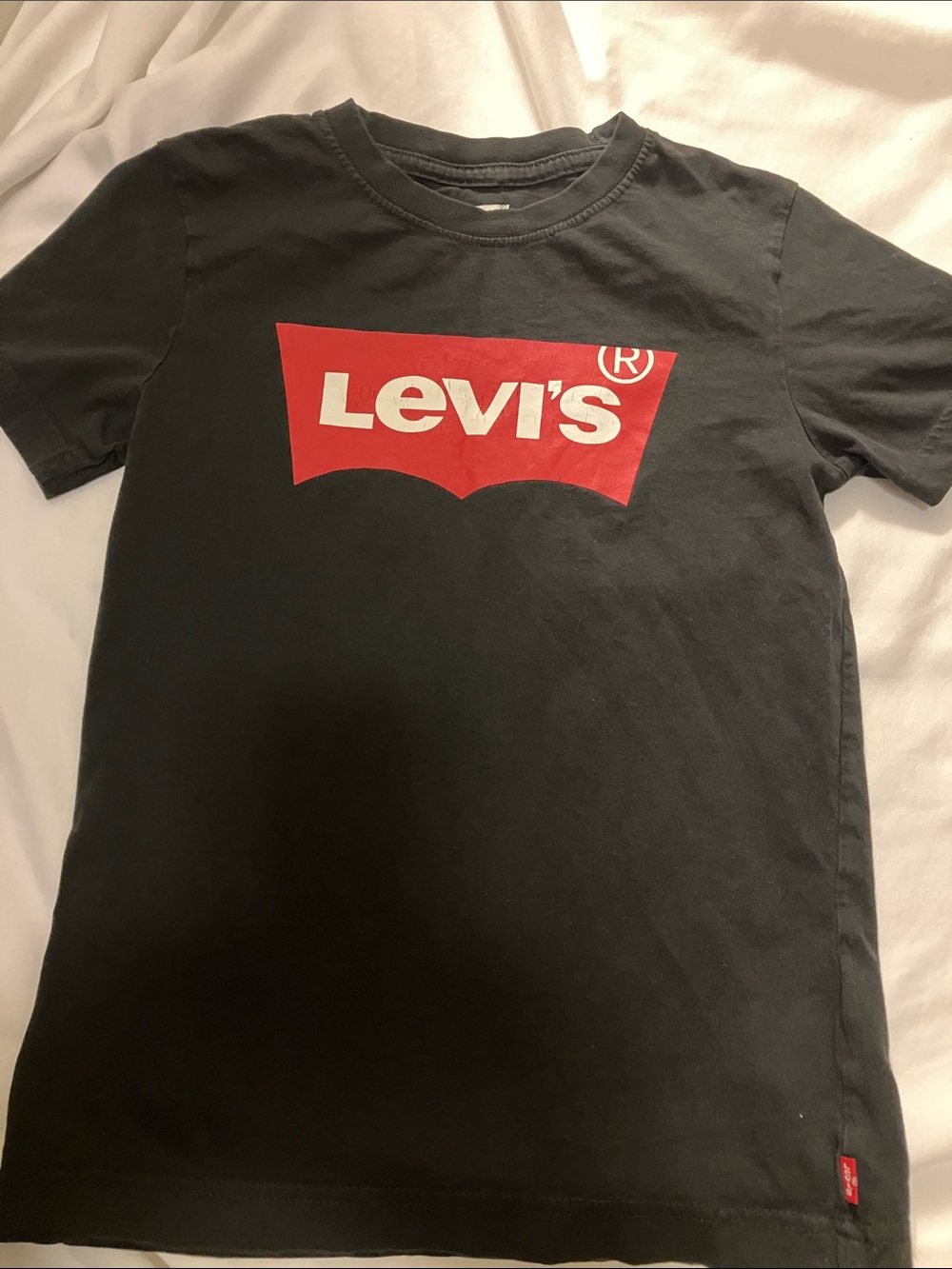 Levi's Black Tee with Red Logo Short Sleeve
